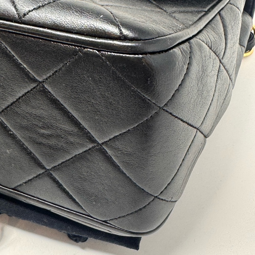 💯💎Authentic💎CHANEL Rare Black Lambskin XL CC Quilted Flap Bag 24k GP Hardware - Picture 11 of 13